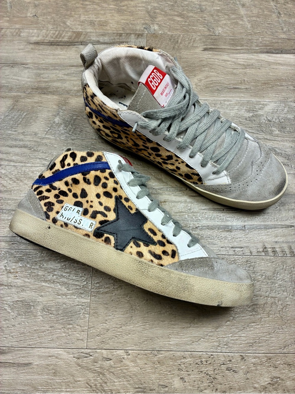 Golden Goose Superstar Leopard Calf Hair Sneakers
